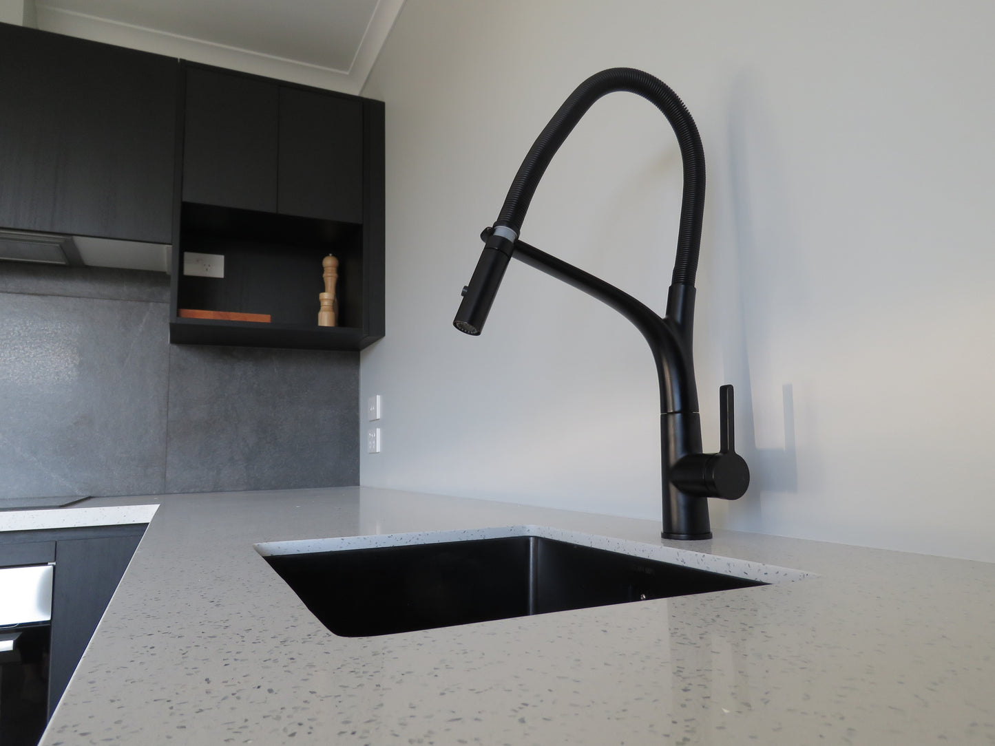 Gooseneck Sink Mixer - Black