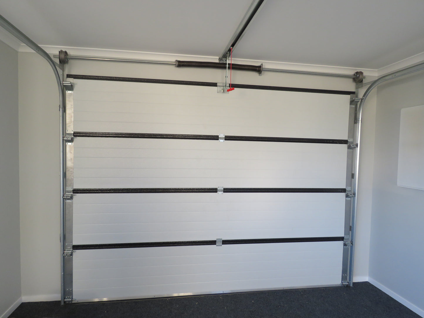 Garage Door Single High, Motor plus Remotes - Stucco - Ironsand H2400xW2950mm