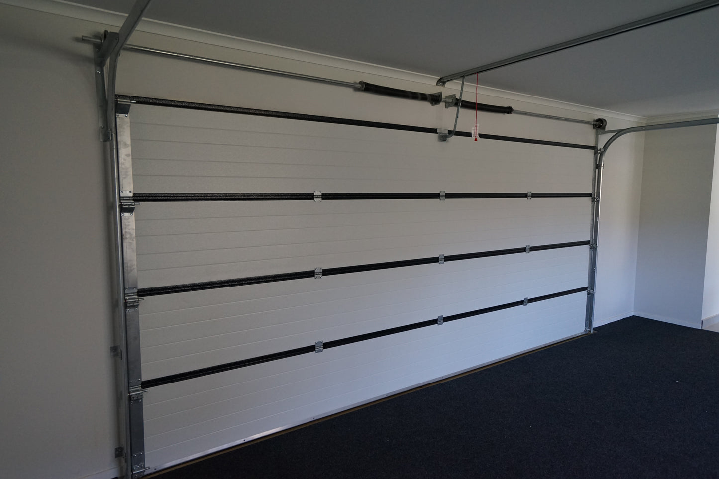Garage Door Double High, Motor plus Remotes - Stucco - Ebony H2400xW4860mm