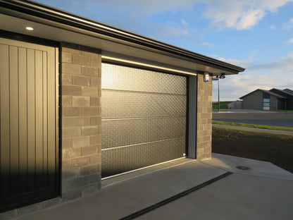 Garage Door Single High, Motor plus Remotes - Stucco - Ebony H2400xW2950mm